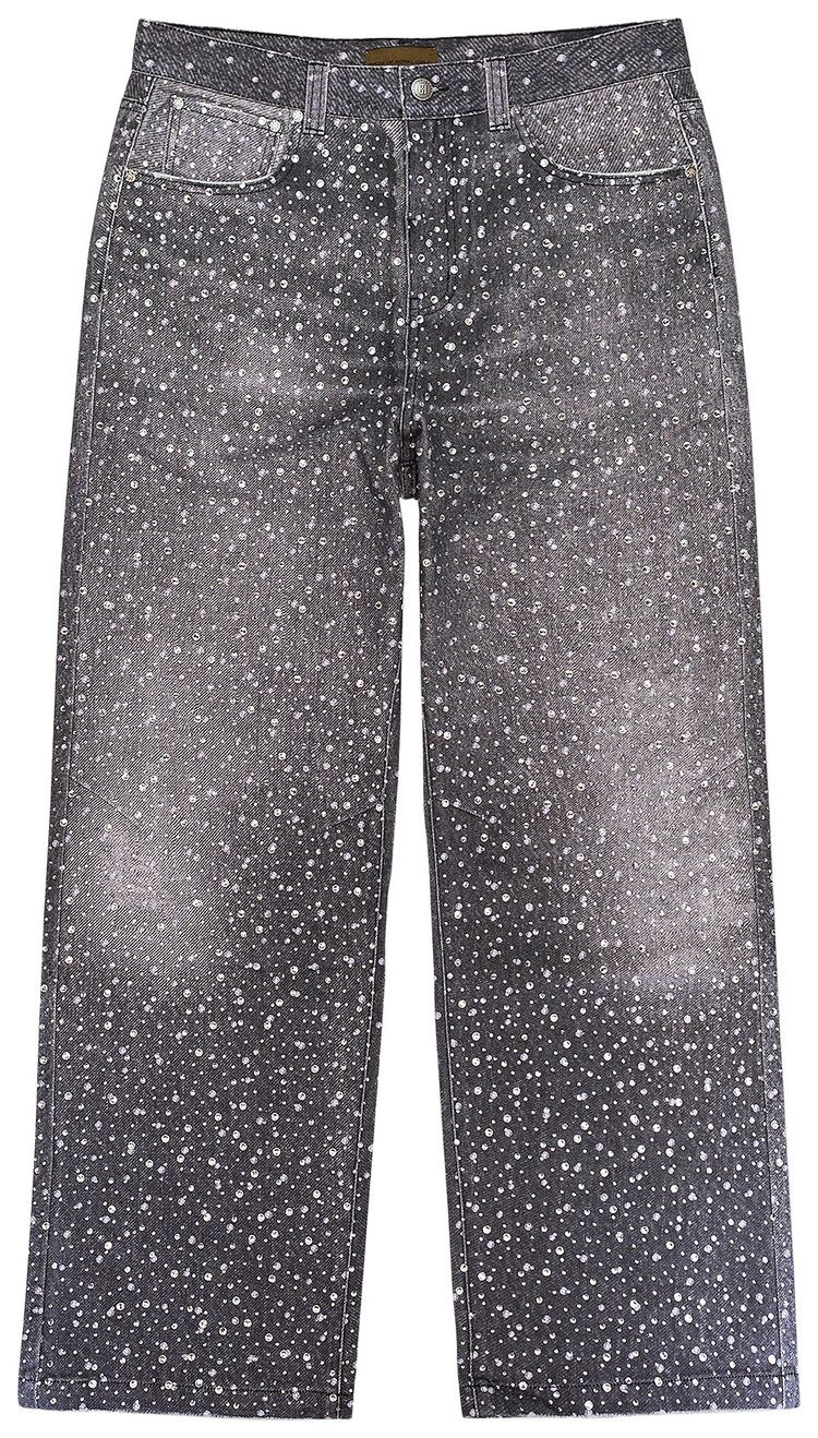 Birth Of Royal Child Diamond Denim Straight Fit Jeans Black