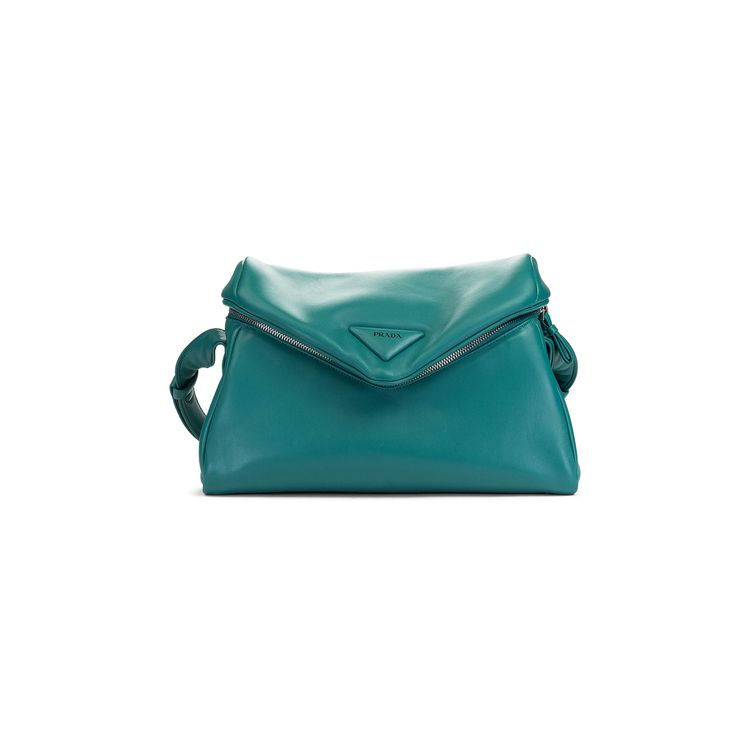 Prada Signaux Nappa Leather Shoulder Bag Blue