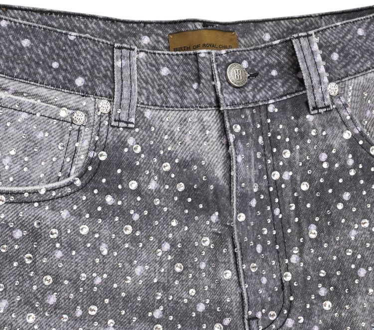 Birth Of Royal Child Diamond Denim Straight Fit Jeans Black