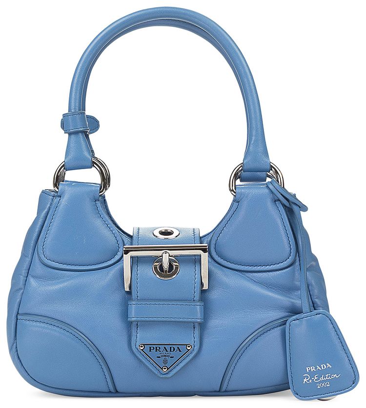 Prada 2002 Re Edition Padded Moon Bag Blue