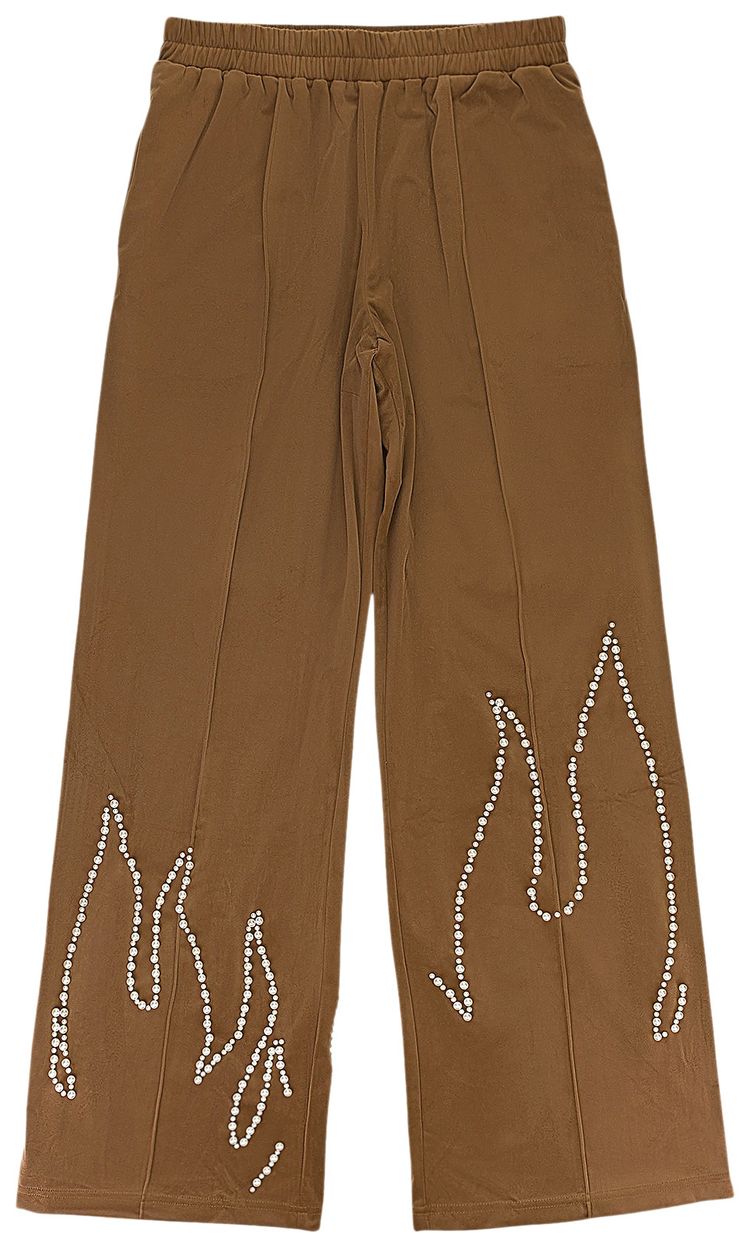 Birth Of Royal Child Flame Pearl Velvet Pants Brown