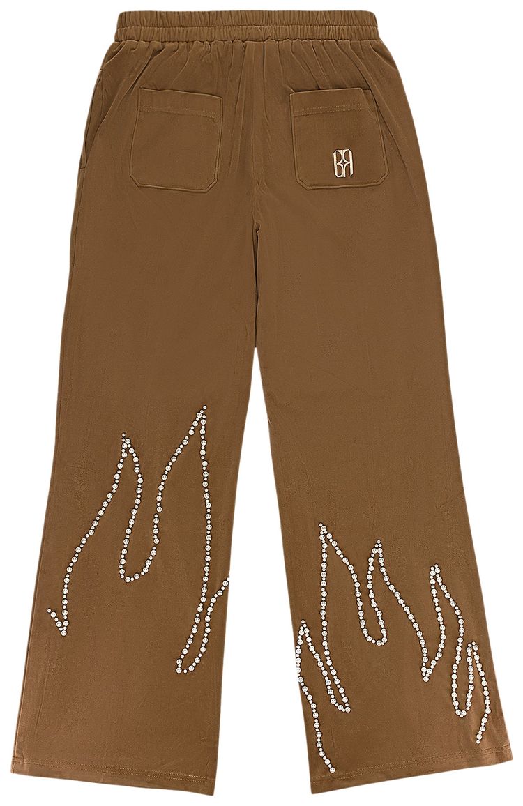 Birth Of Royal Child Flame Pearl Velvet Pants Brown