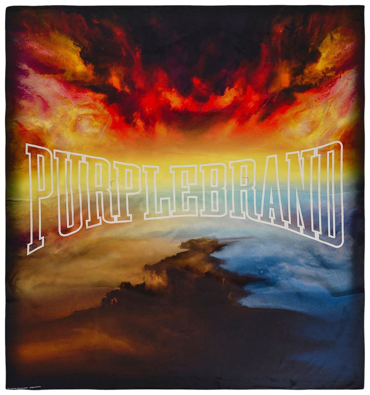 PURPLE BRAND Silk Square Scarves Black