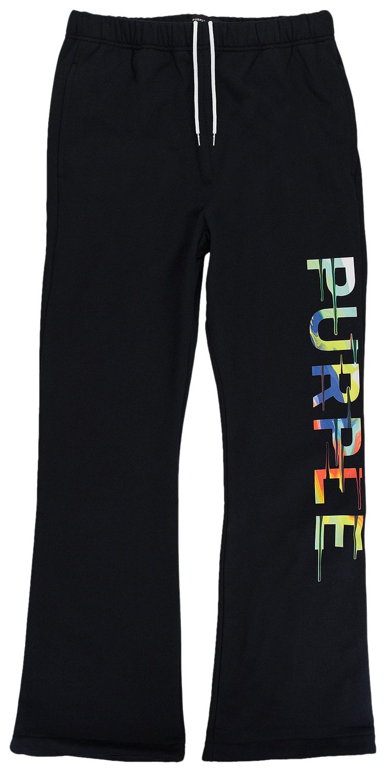 PURPLE BRAND Fleece Flare Sweatpants Black