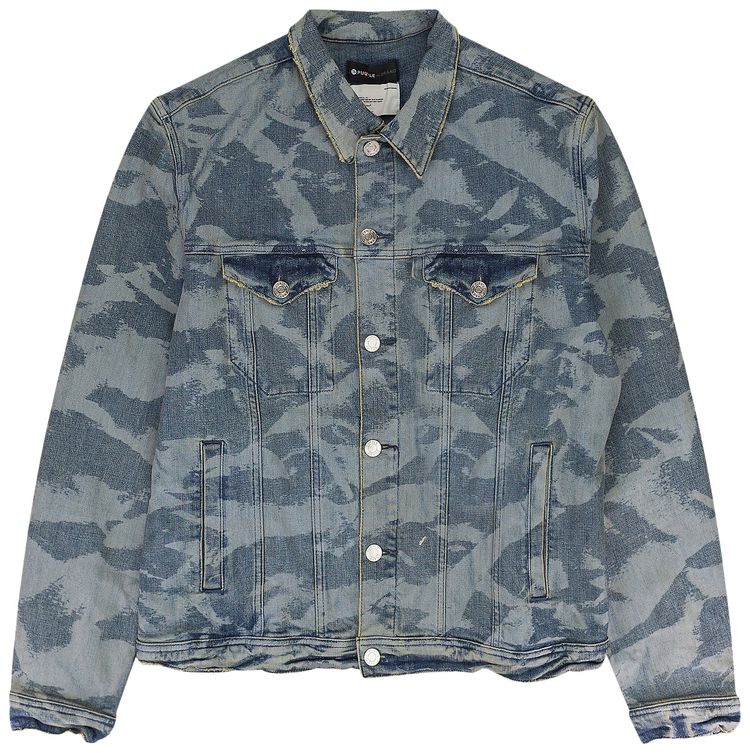 PURPLE BRAND Laser Wrinkled Denim Jacket Indigo