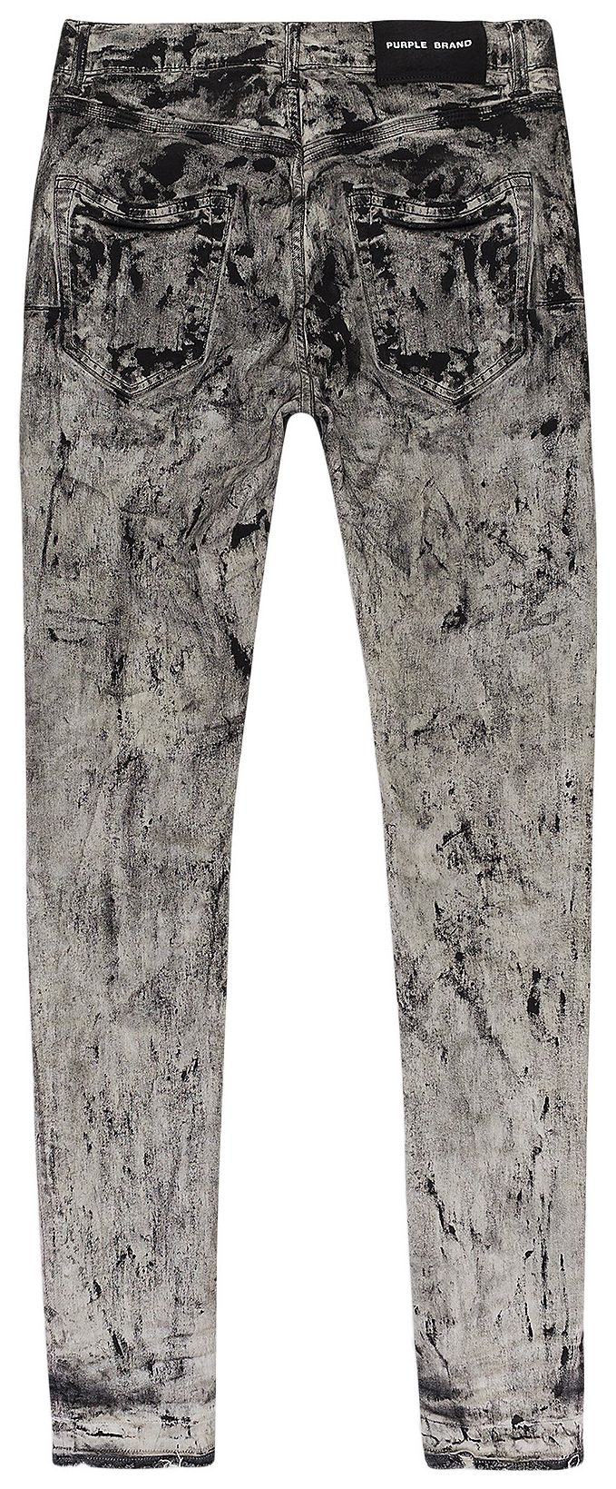 PURPLE BRAND Bleach Dipped Paint Skinny Jeans Black