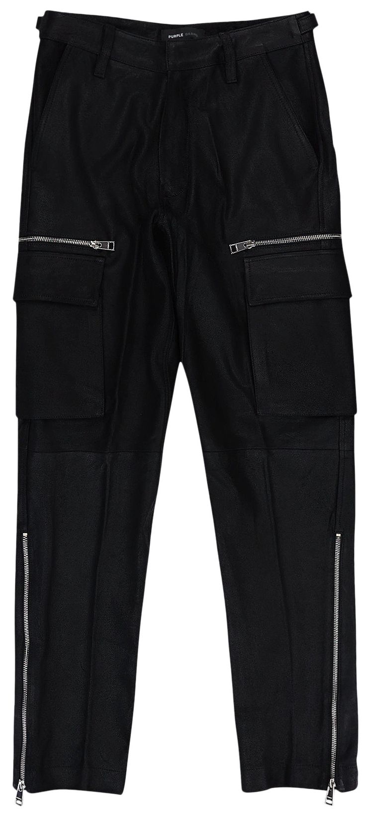 PURPLE BRAND Suede Zip Cargo Pant Black