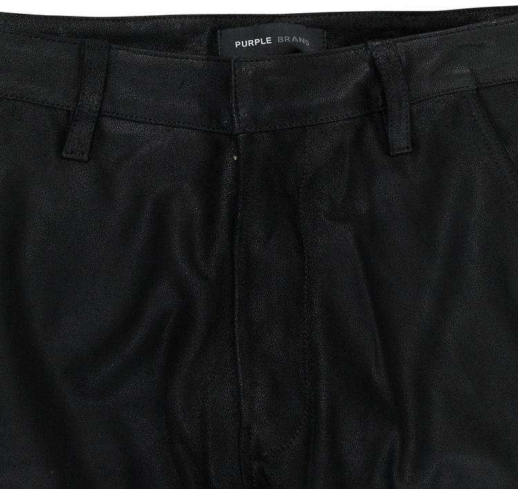PURPLE BRAND Suede Zip Cargo Pant Black