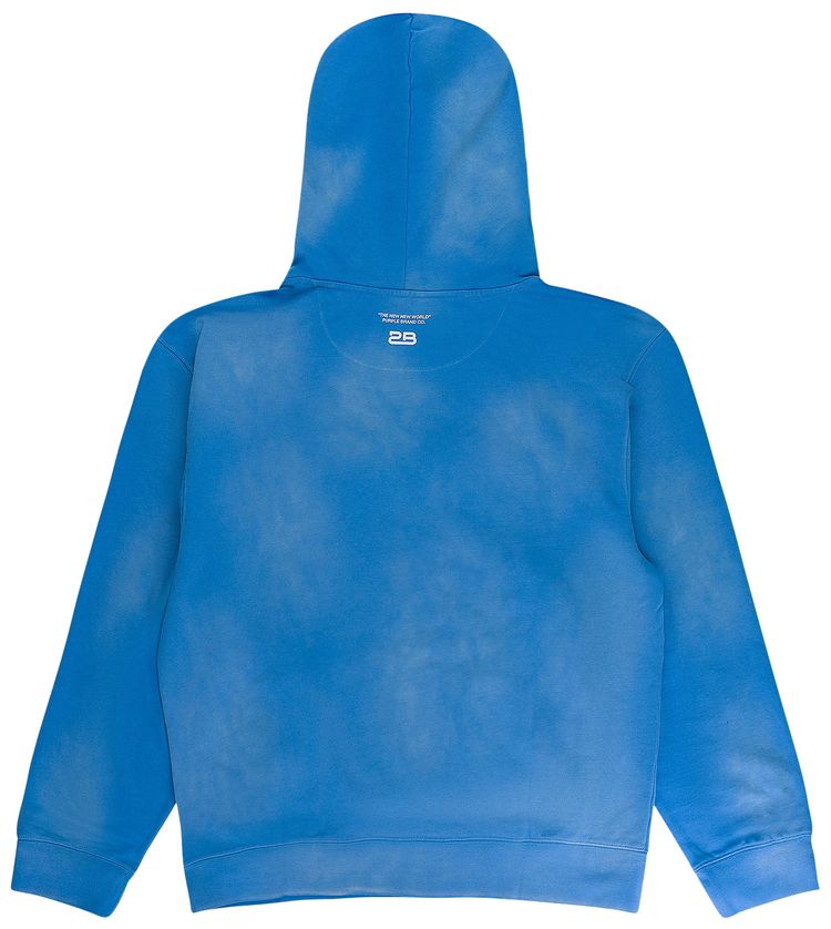 PURPLE BRAND French Terry Pullover Hoodie Blue