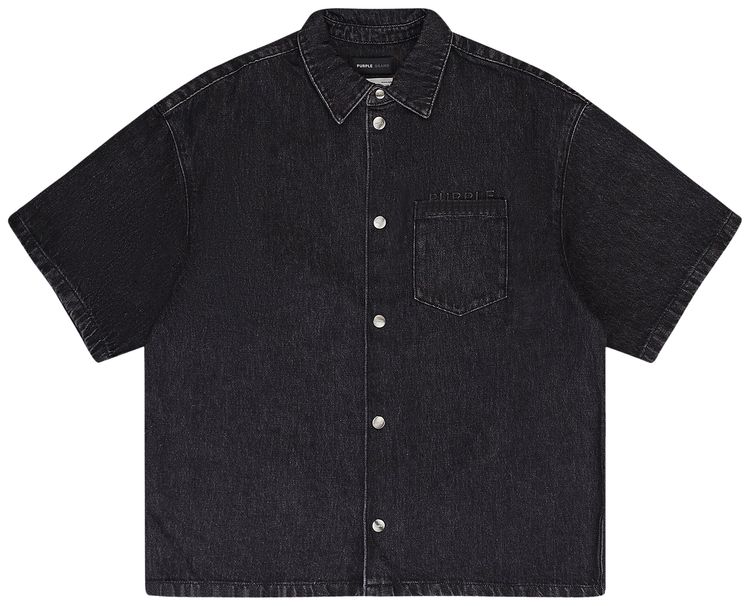PURPLE BRAND Short Sleeve Shirt Black