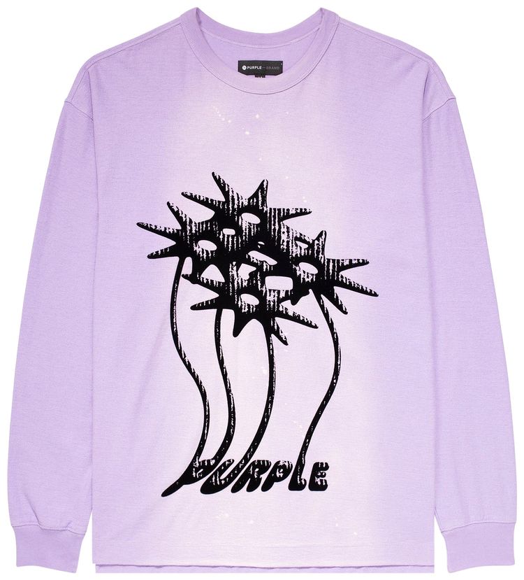 PURPLE BRAND Textured Jersey Long Sleeve Tee Lavender