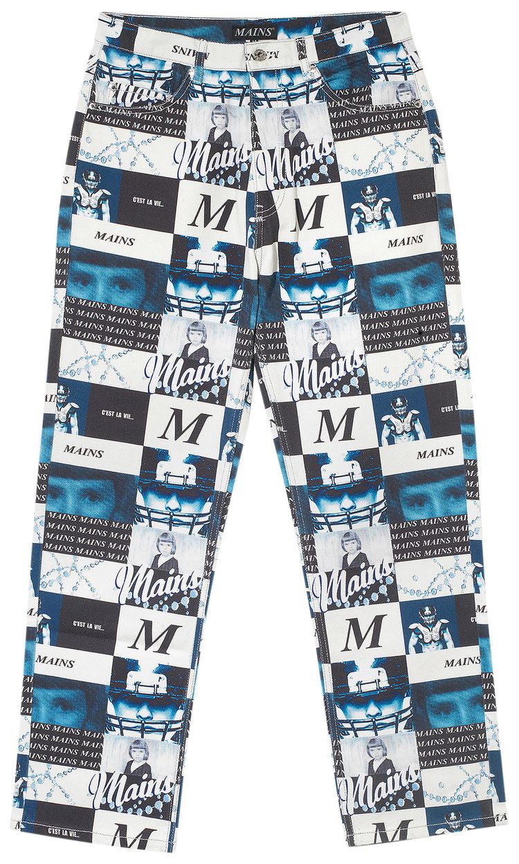 MAINS Yearbook Jeans BlueWhite