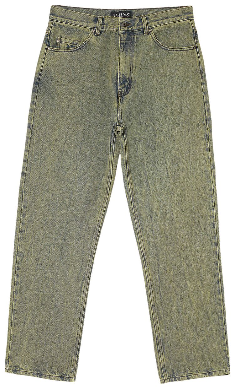 MAINS Washed Denim Jeans Green