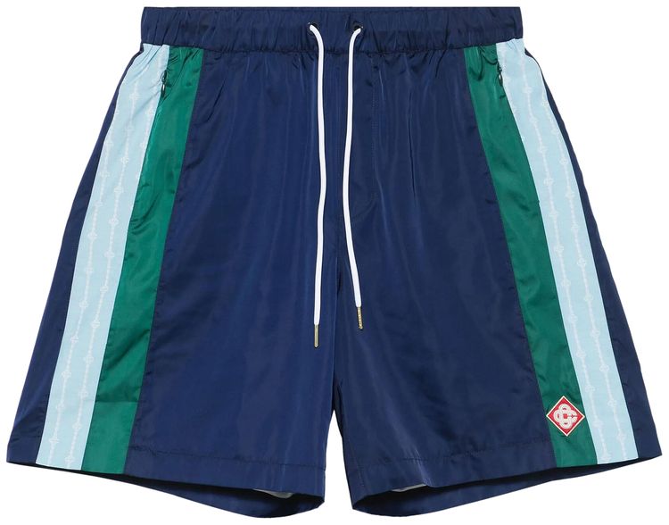 Casablanca Pleated Track Shorts NavyLaurel Stripe