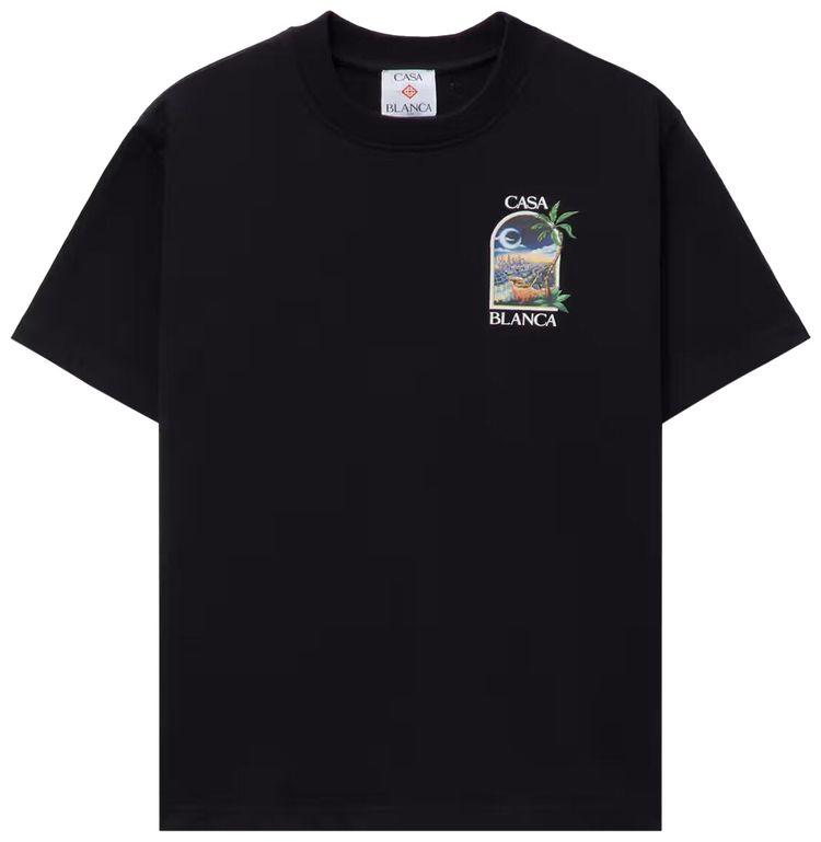 Casablanca La Night Printed T Shirt Black