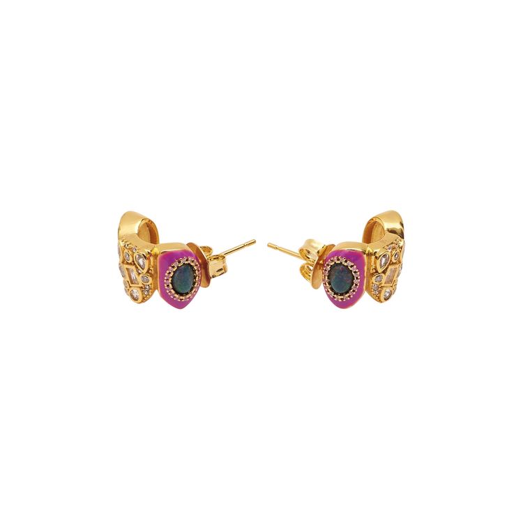 Medea Erin Taylor Earrings With Enamel PurpleRed