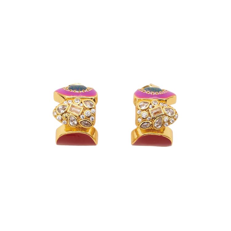 Medea Erin Taylor Earrings With Enamel PurpleRed