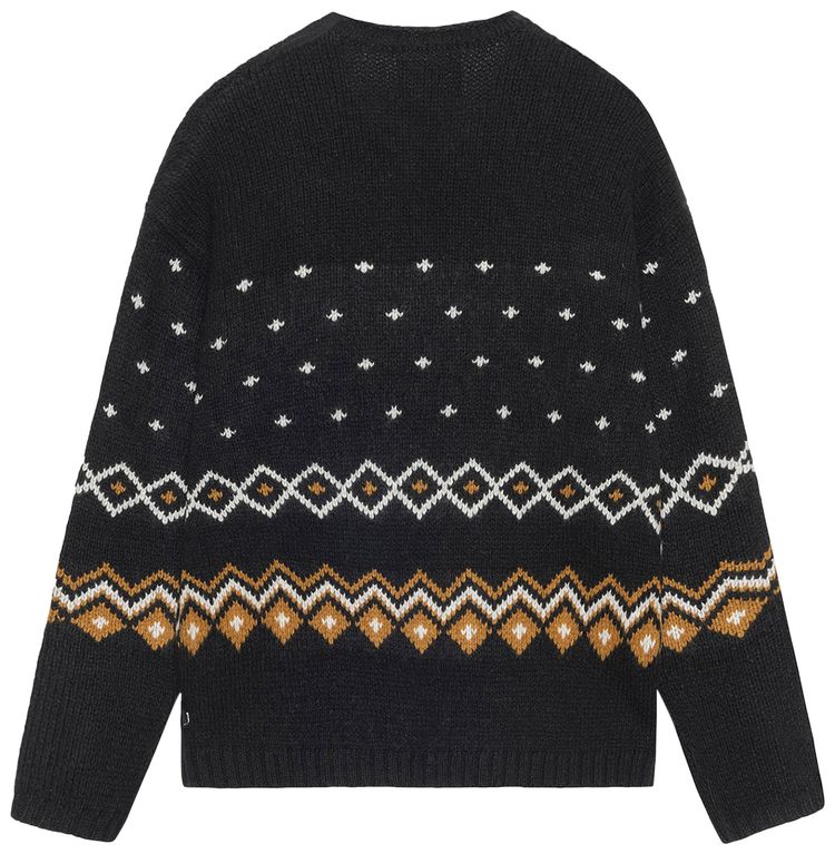 Stussy Roll Neck Fairisle Sweater Charcoal