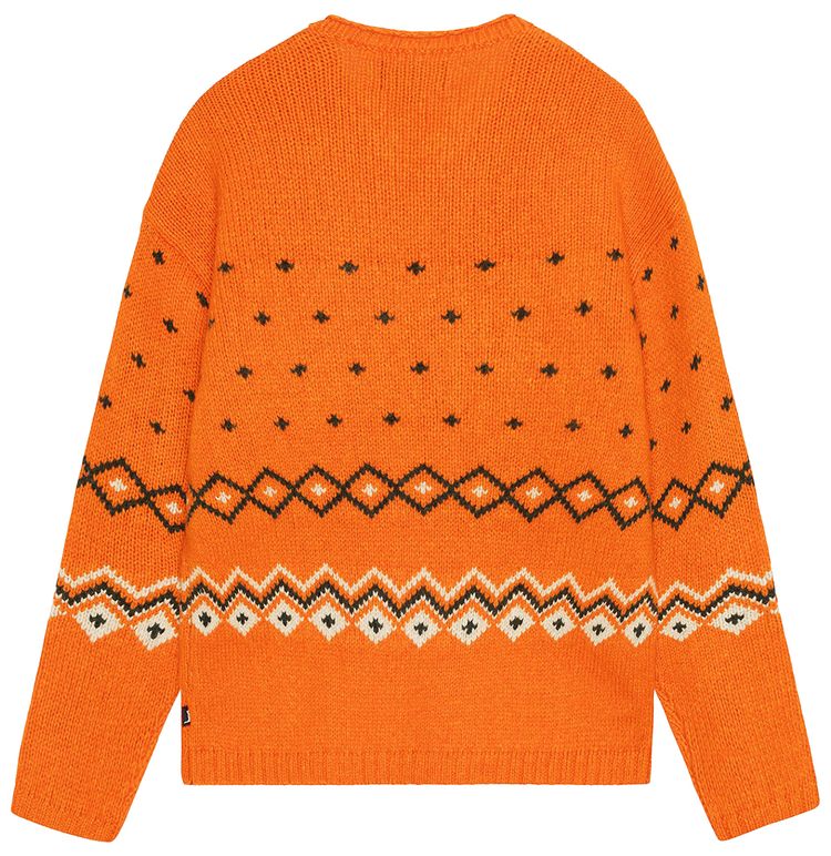 Stussy Roll Neck Fairisle Sweater Orange