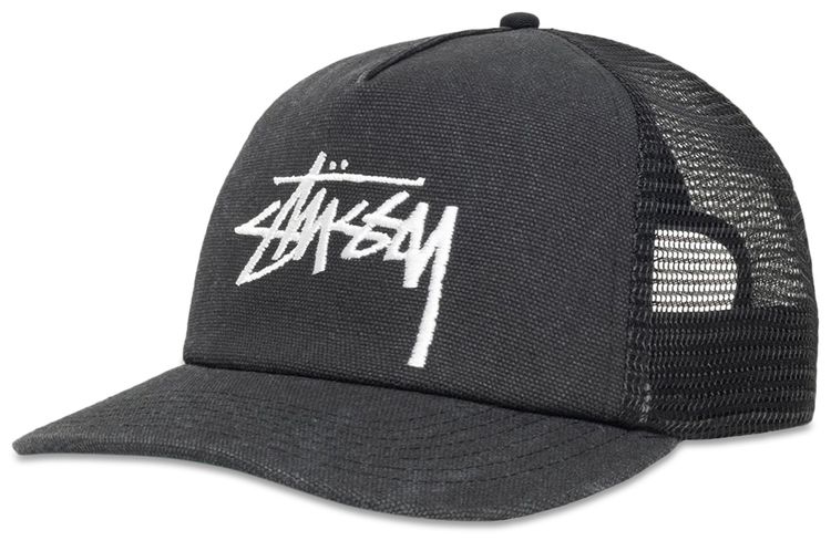 Stussy Mid Depth Big Stock Mesh Snapback Black