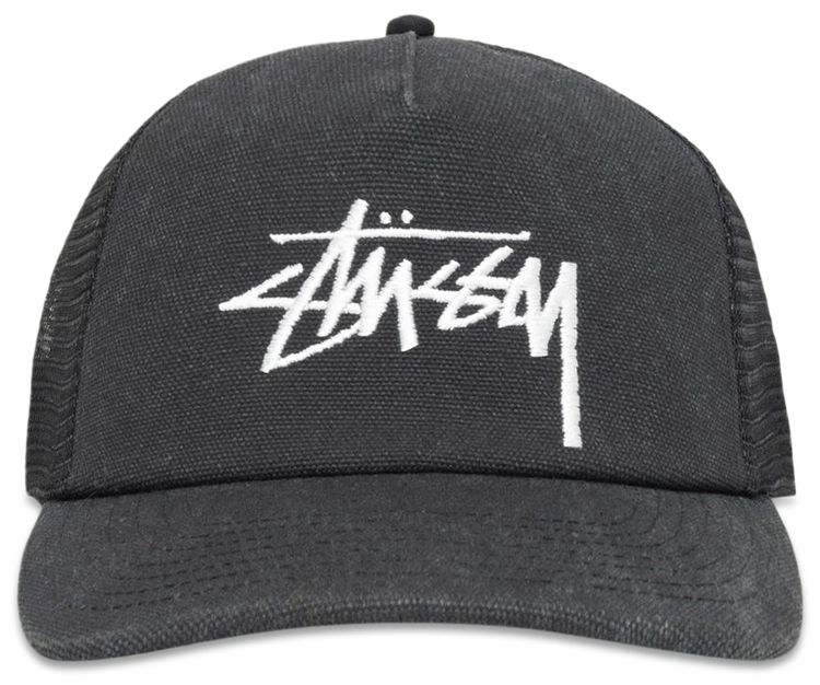 Stussy Mid Depth Big Stock Mesh Snapback Black