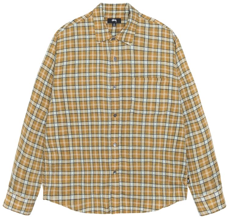 Stussy Matthew Shirt Printed Plaid Gold