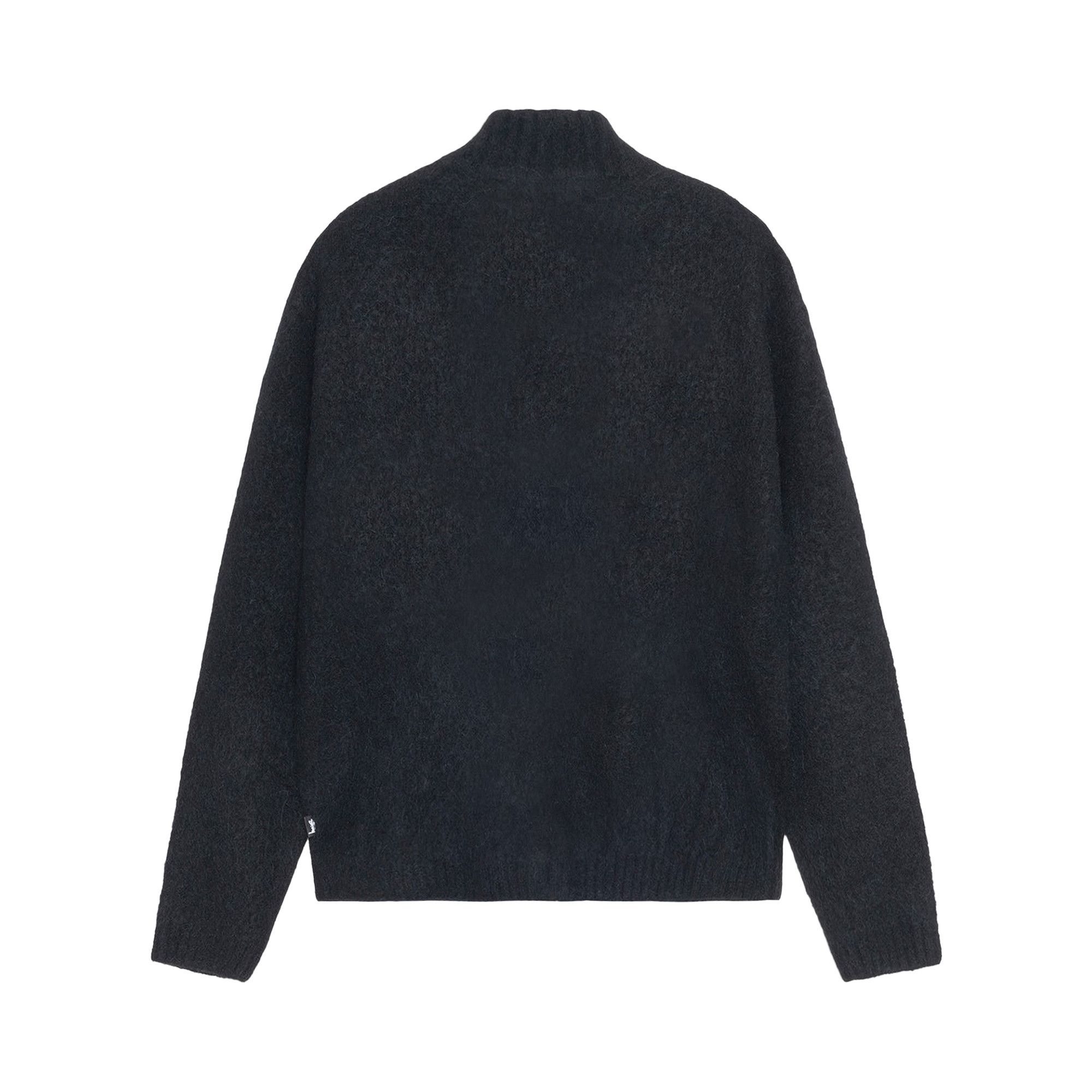 Buy Stussy Full Zip Brushed Merino Sweater 'Black' - 117248 Buy Stussy Full Zip Brushed Merino Sweater 'Black' - 117248
