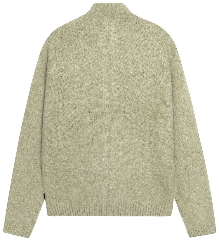 Stussy Full Zip Brushed Merino Sweater Sage