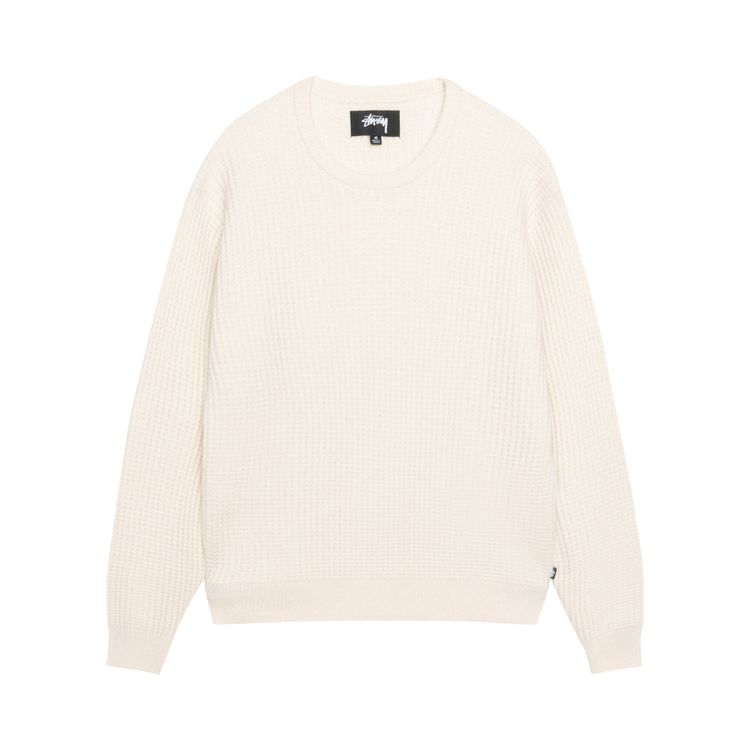 Stussy Waffle Knit Cashmere Crew Natural