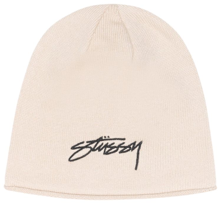 Stussy Skullcap Chain Stitch Rolled Edge Bone