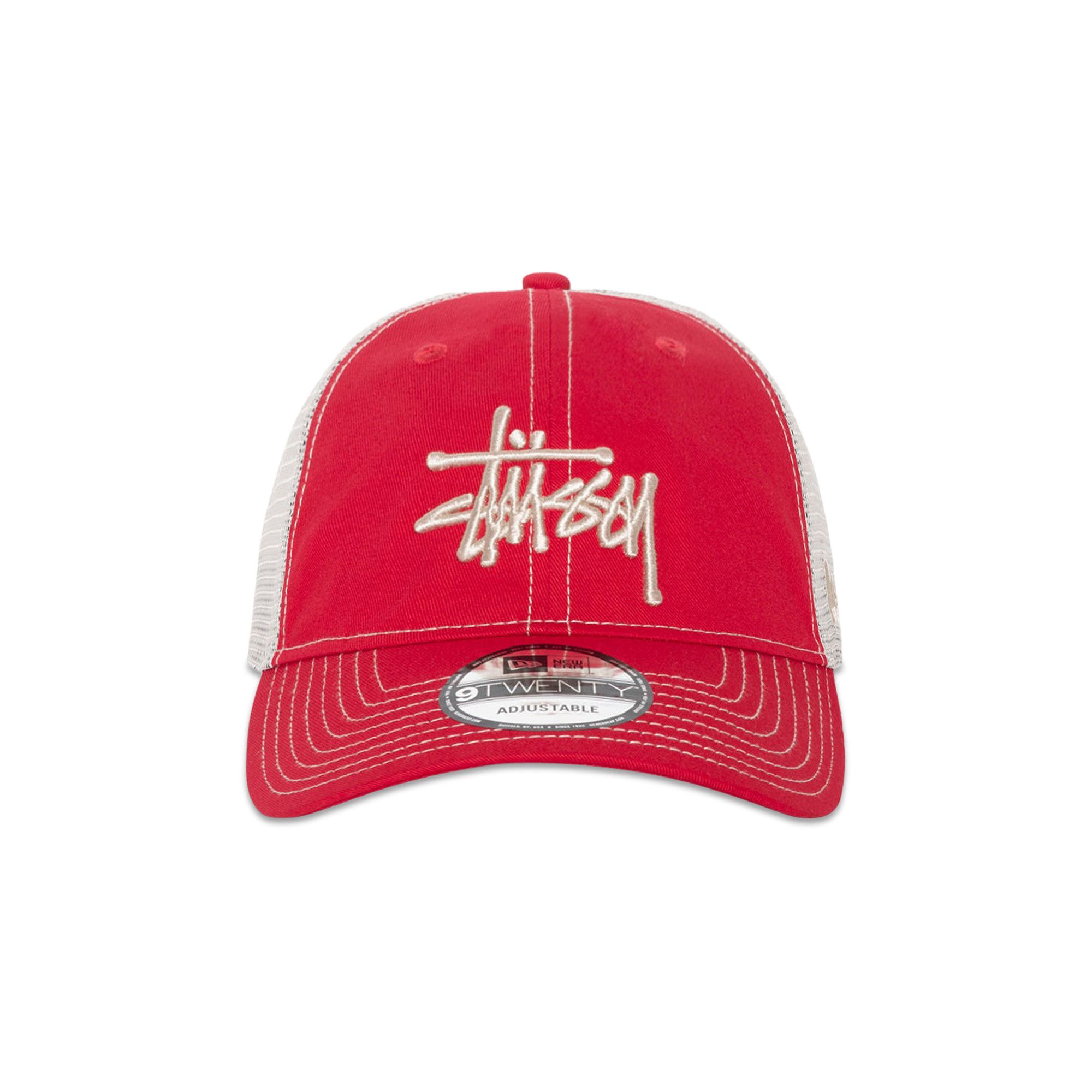 Stussy 9TWENTY トラッカーキャップ レッド STUSSY BASIC TRUCKER 9TWENTY CAP RED (US) AUTHENTIC NEW WITH TAG
