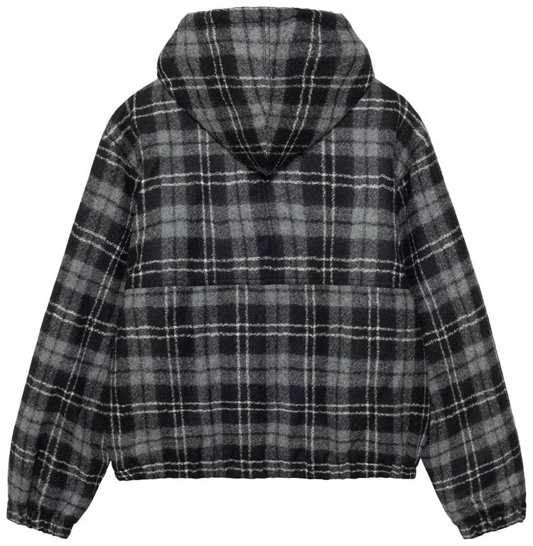Stussy Work Jacket Wool Plaid Charcoal