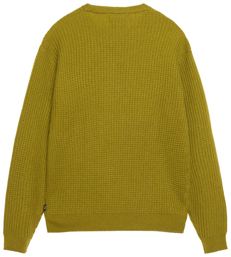 Stussy Waffle Knit Cashmere Crew Moss