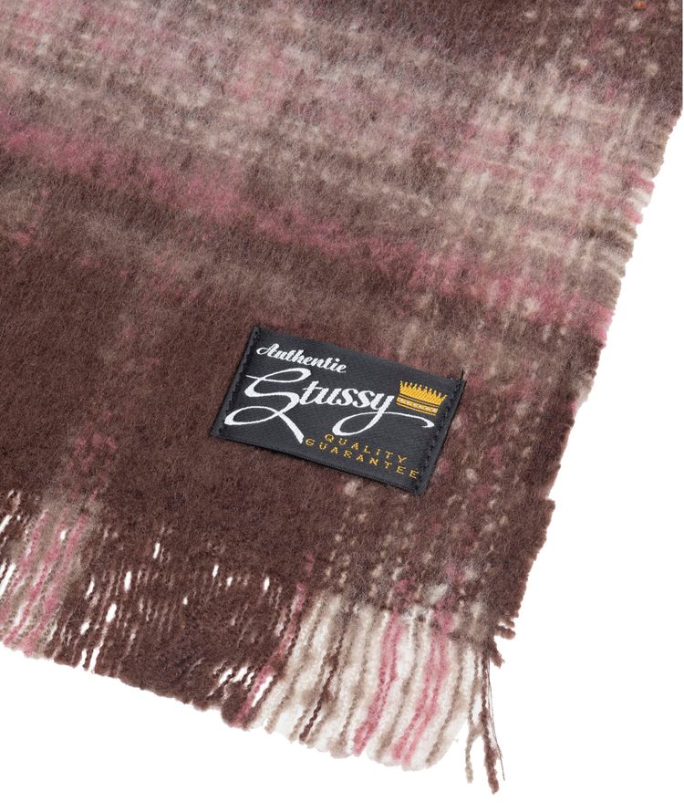 Stussy Plaid Scarf Burgundy Plaid