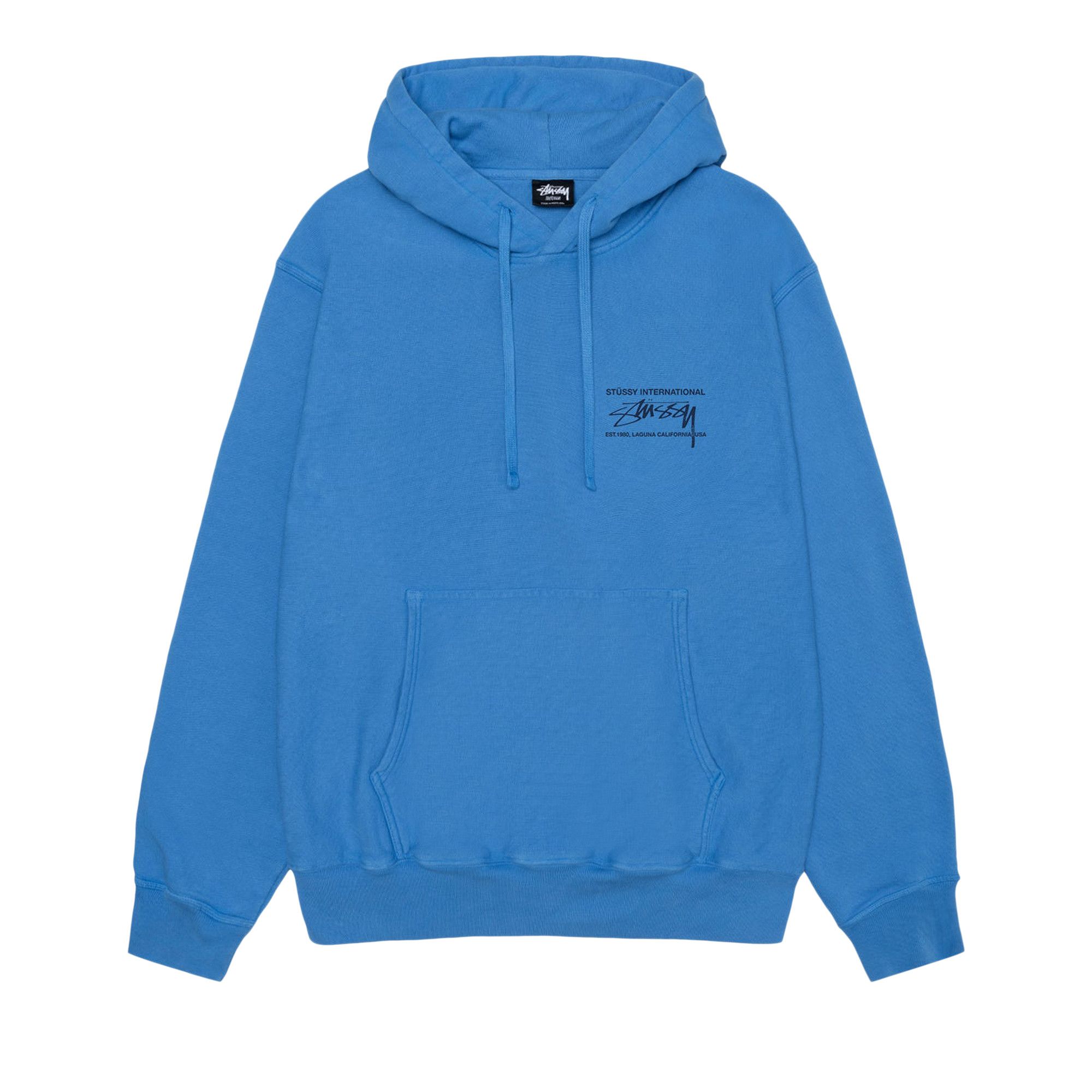 Buy Stussy Smooth International Hoodie Pigment Dyed 'Blue