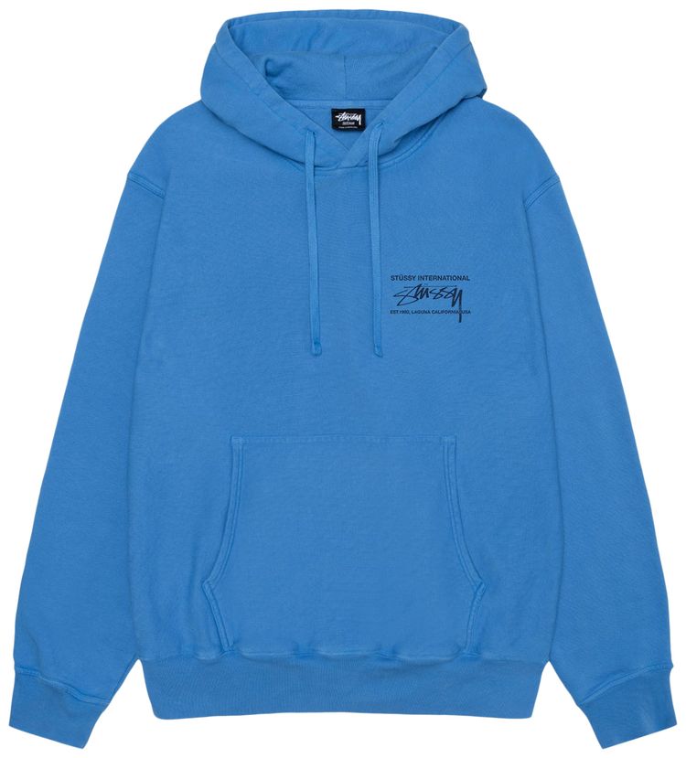 Stussy Smooth International Hoodie Pigment Dyed Blue