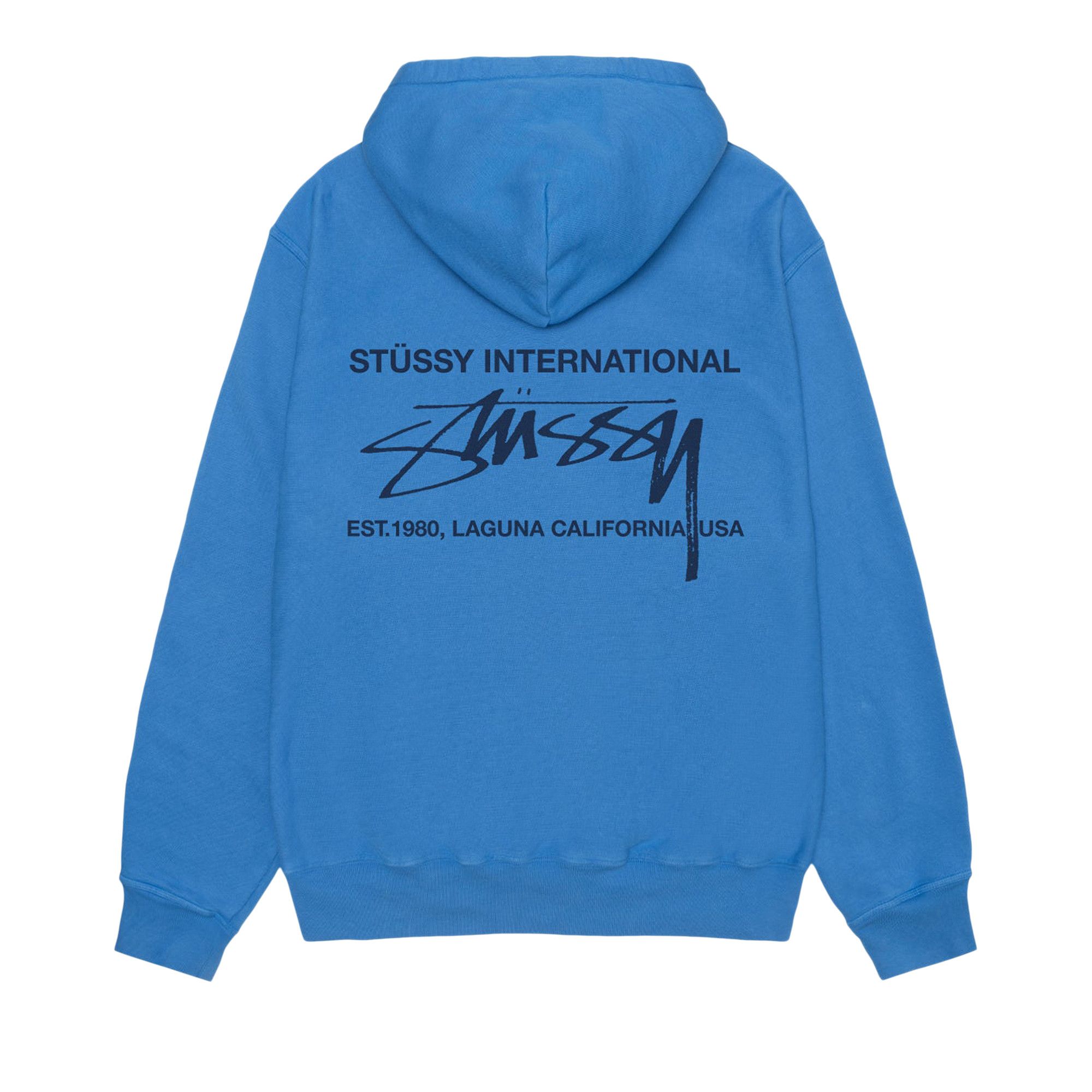Buy Stussy Smooth International Hoodie Pigment Dyed 'Blue
