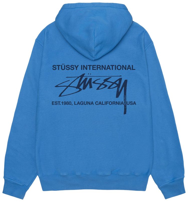 Stussy Smooth International Hoodie Pigment Dyed Blue