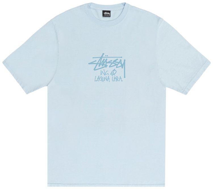 Stussy Laguna USA Tee Pigment Dyed Sky Blue