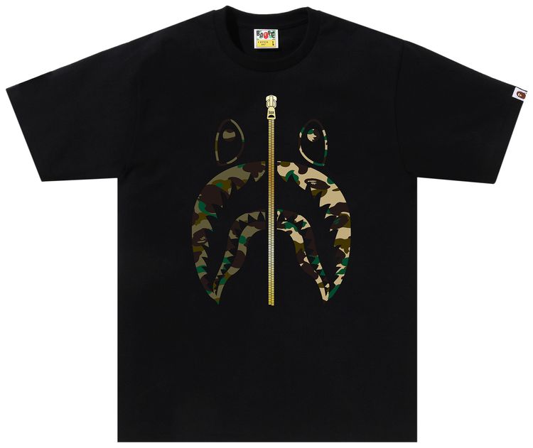 BAPE 1st Camo Separate Shark Tee Black