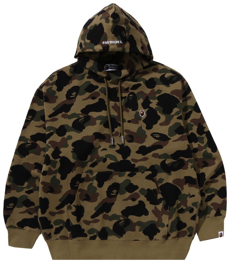 BAPE 1st Camo Jacquard One Point Relaxed Fit Pullover Hoodie Green