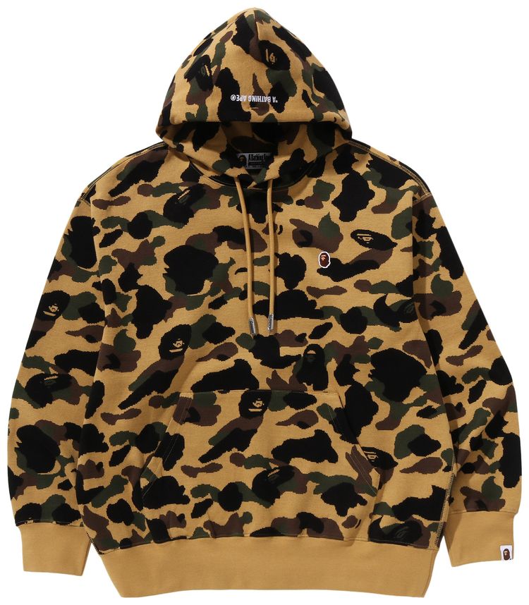 BAPE 1st Camo Jacquard One Point Relaxed Fit Pullover Hoodie Yellow
