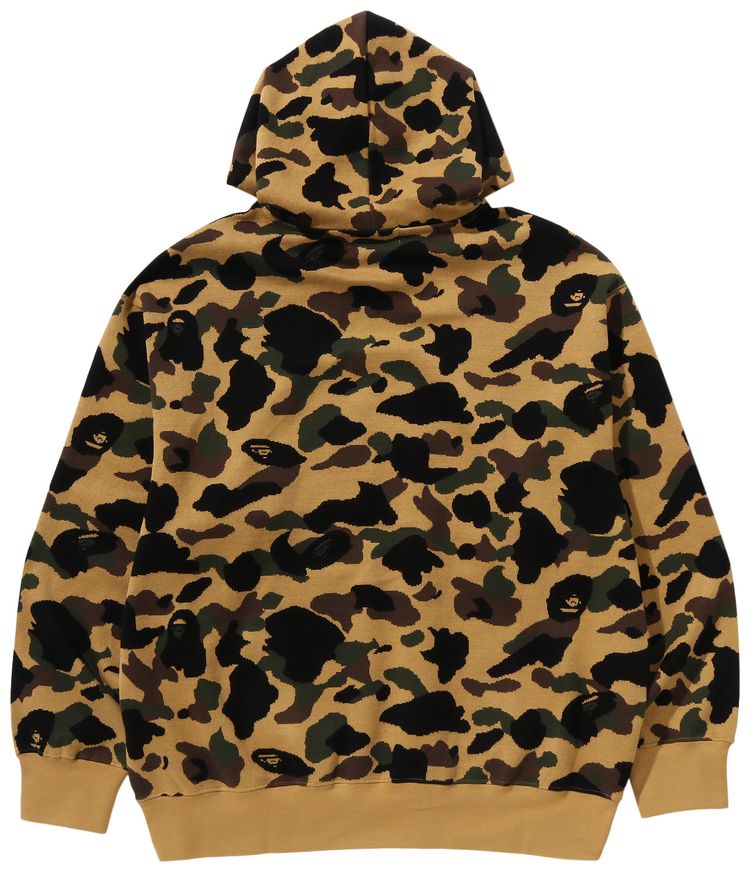 BAPE 1st Camo Jacquard One Point Relaxed Fit Pullover Hoodie Yellow