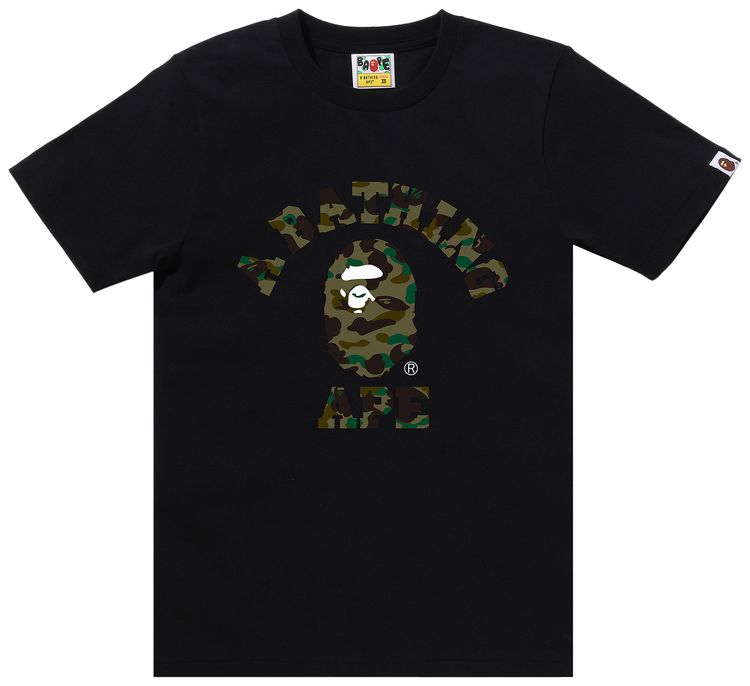 BAPE 1st Camo College Tee BlackGreen