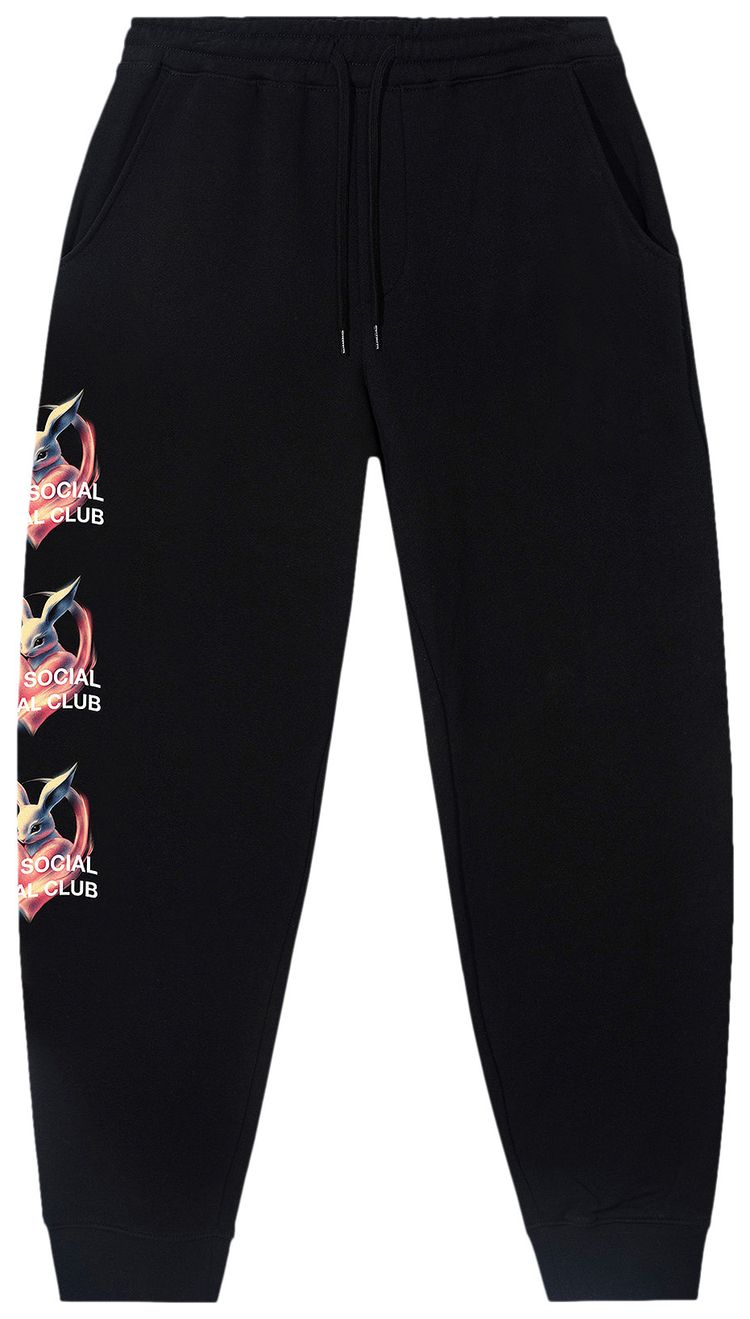 Anti Social Social Club Rabbit Love Pants Black