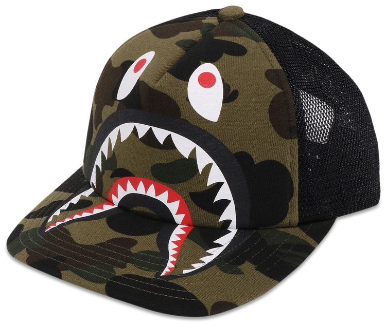 BAPE 1st Camo Shark Mesh Cap Green