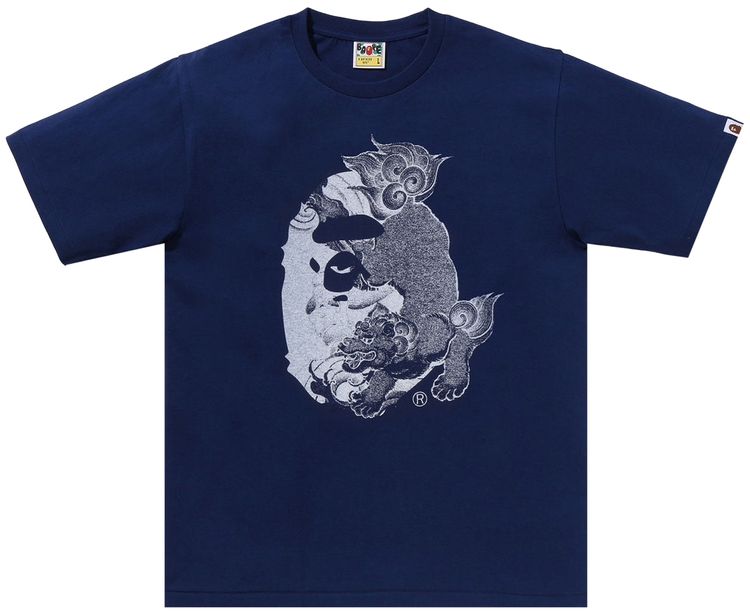 BAPE Japanese Tattoo Big Ape Head Tee Navy