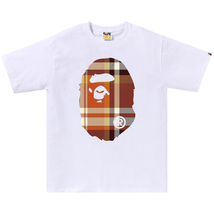 BAPE Check Big Ape Head Tee White