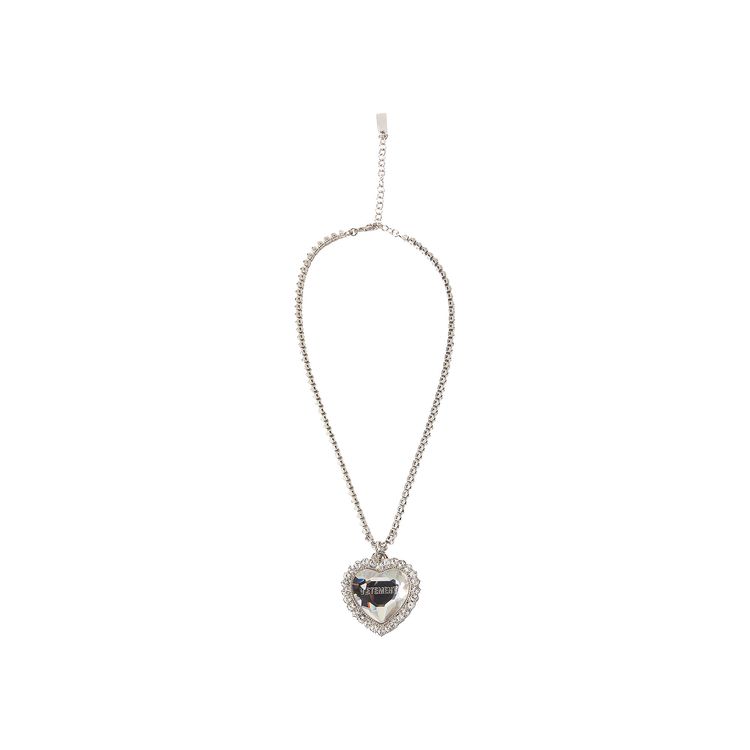 Vetements Crystal Heart Necklace Transparent