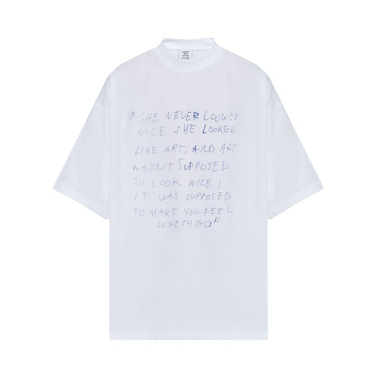 Vetements She Never Looked Nice Oversized T Shirt White